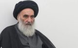حضور فرزندان آیت الله سیستانی در مراسم تشییع پیکر مطهر رهبر شهید+عکس