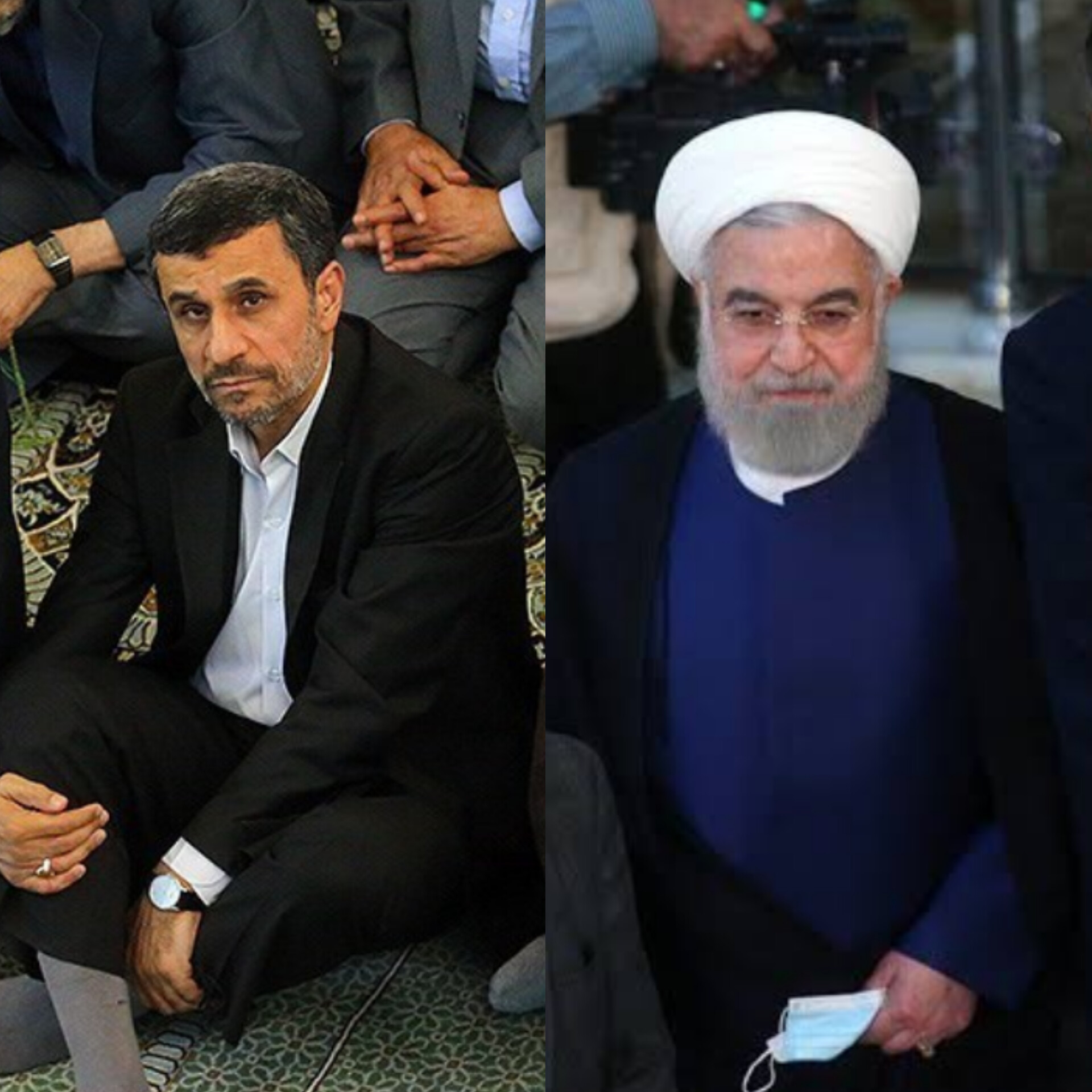 آیا حسن روحانی و محمود احمدی نژاد در نماز بر پیکر رهبر شهید انقلاب حضور داشتند؟